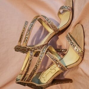 Jessica Simpson Glitter Strappy Heels